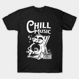 CHILL OUT MUSIC  - Penguin Chillax (White) T-Shirt